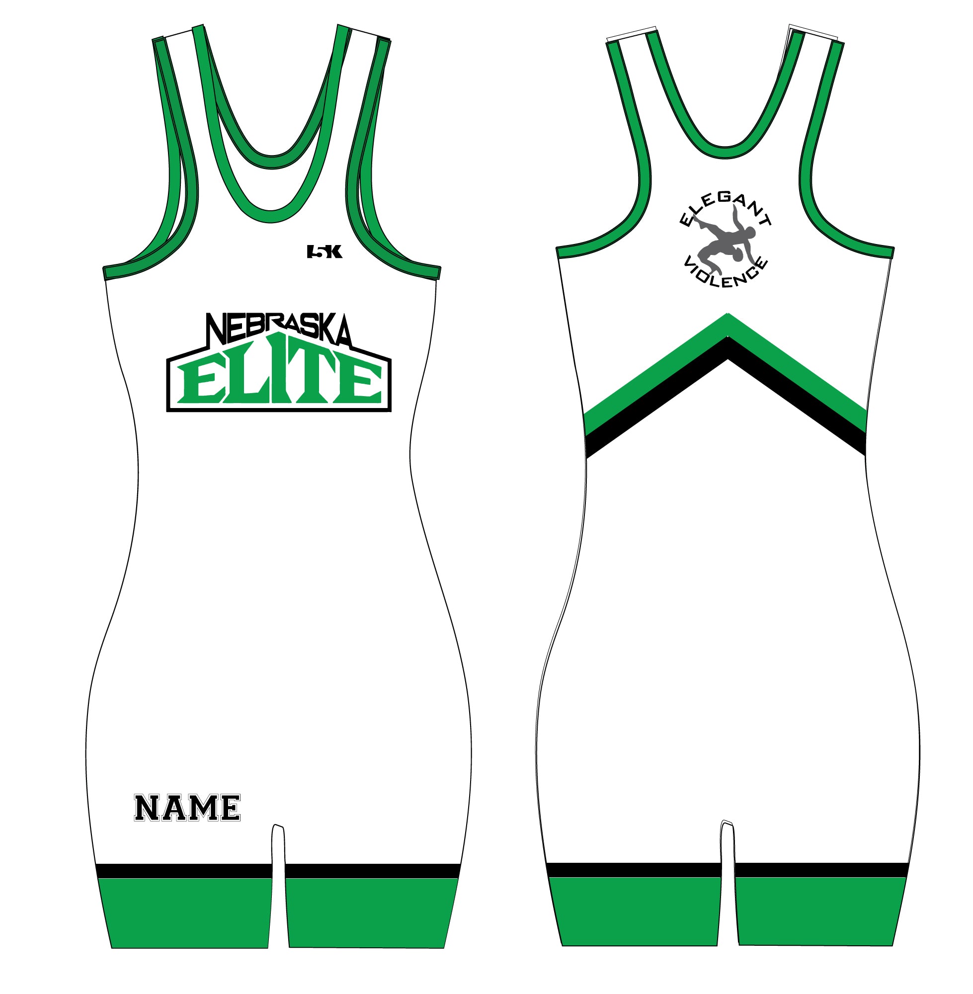 Nebraska Elite Sublimated Women's Singlet - White - 5KounT