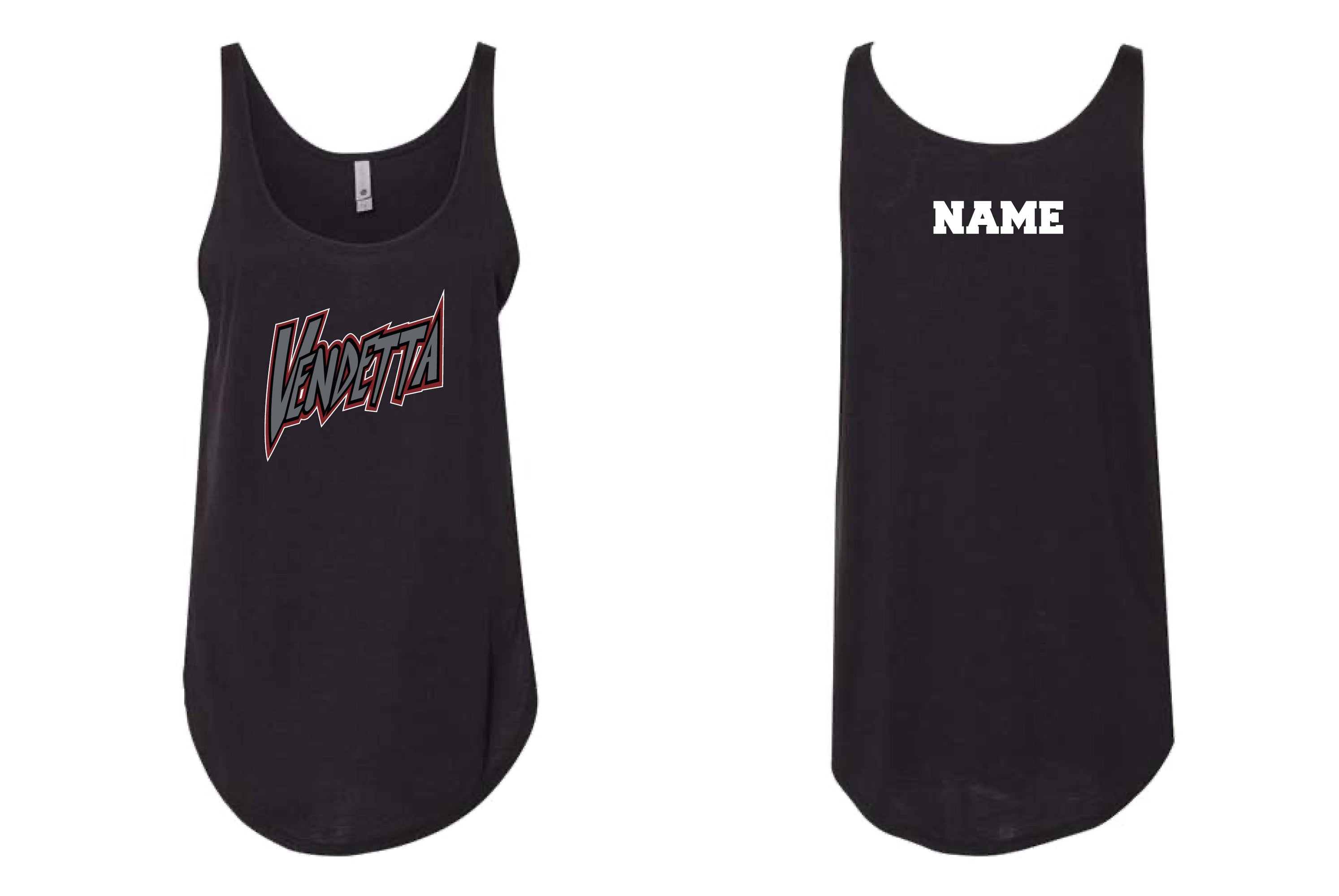 Vendetta Softball Ladies' Cotton Festival Tank Top - Black