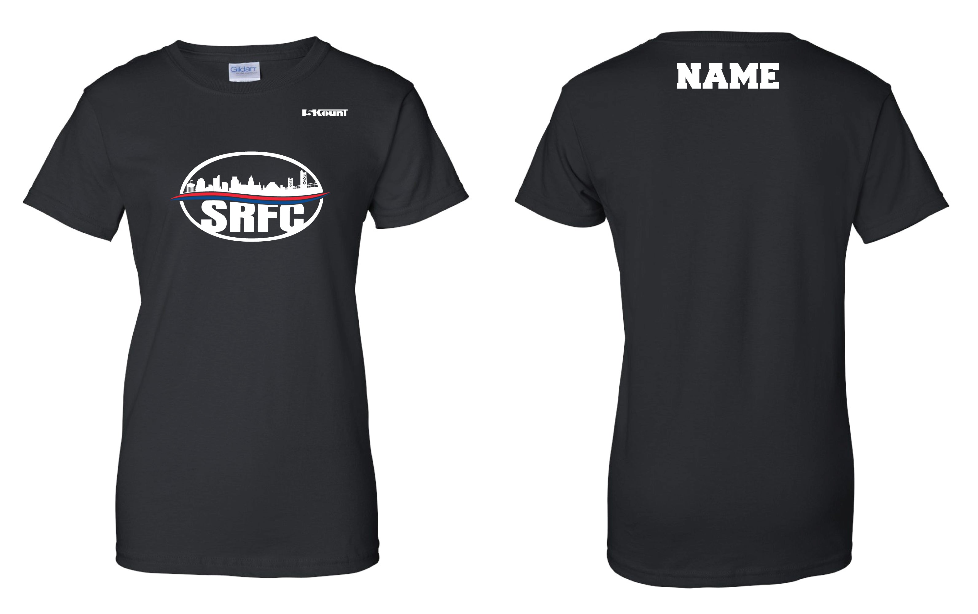 SRFC Cotton Women's Crew Tee - Black - 5KounT