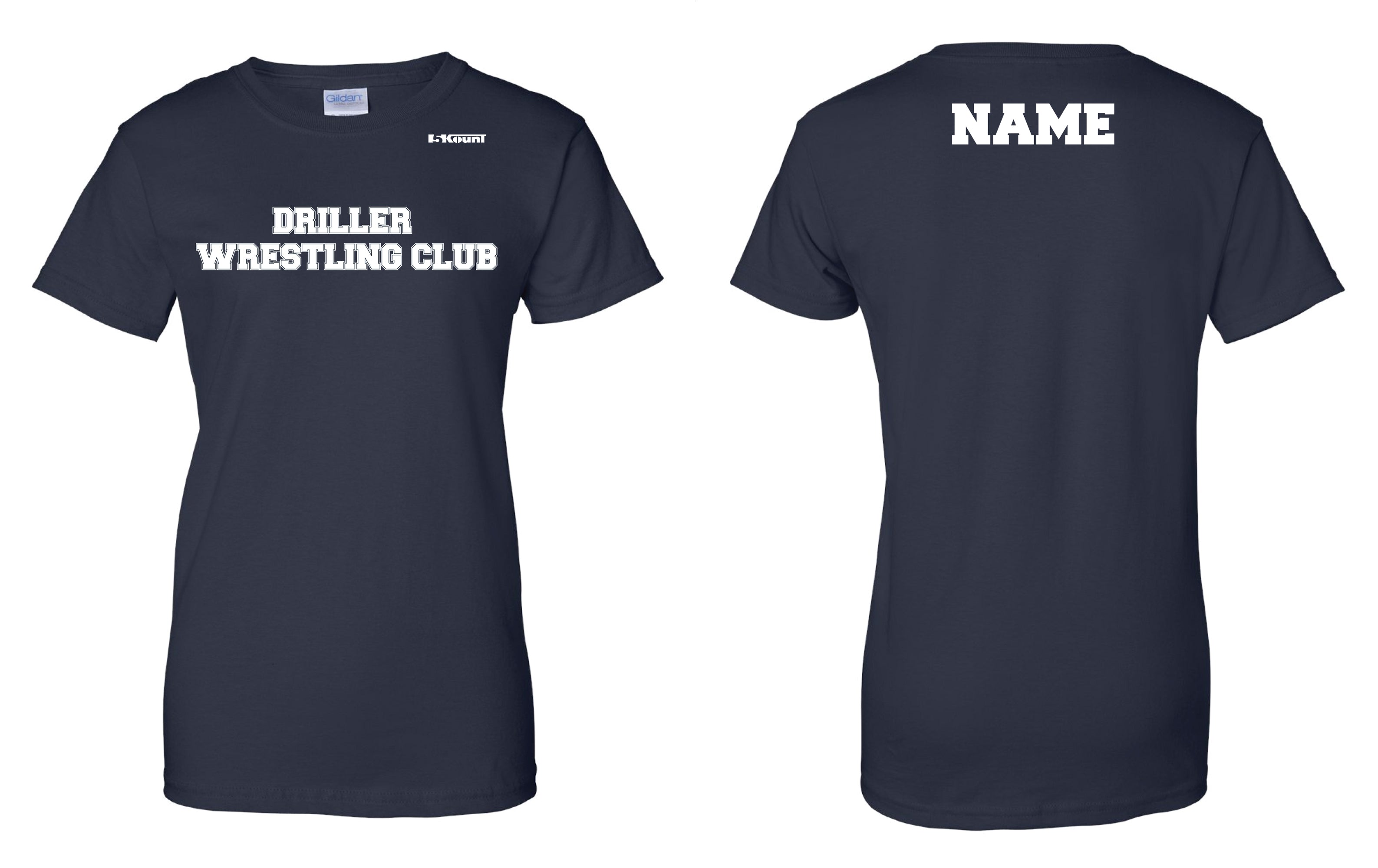 Driller Wrestling Club Cotton Women's Crew Tee - Navy - 5KounT